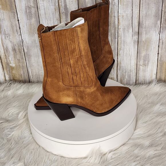 Sam Edelman Women's Mandey Western Chelsea Booties - Cowboy-Inspired Style - Picture 9 of 12